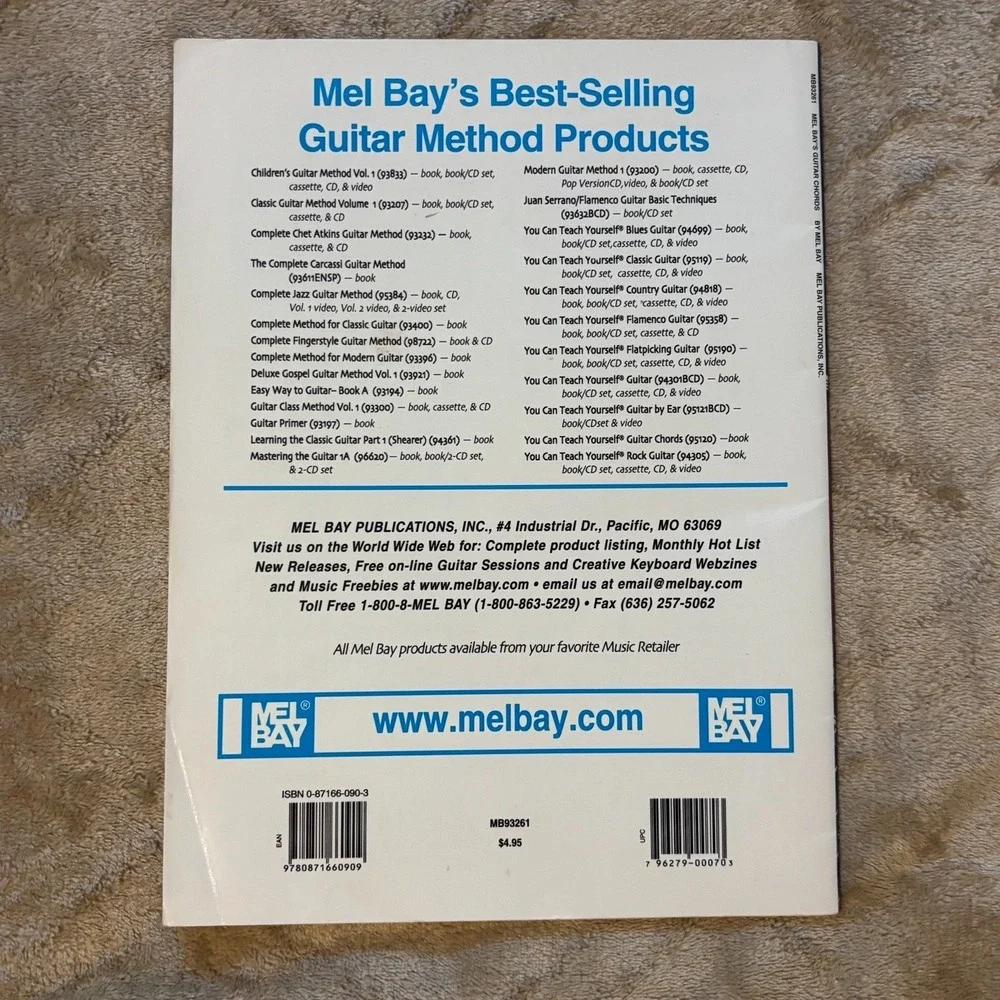 Mel Bay's Guitar Chords Book – Photo Diagram Chord Guide – Paperback – MB93261